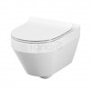 CERSANIT - Set 906 - miska zawieszana bezkołnierzowa CREA OVAL CleanOn z deską duroplastową wolnoopadającą z funkcją łatwego wypinania  S701-212